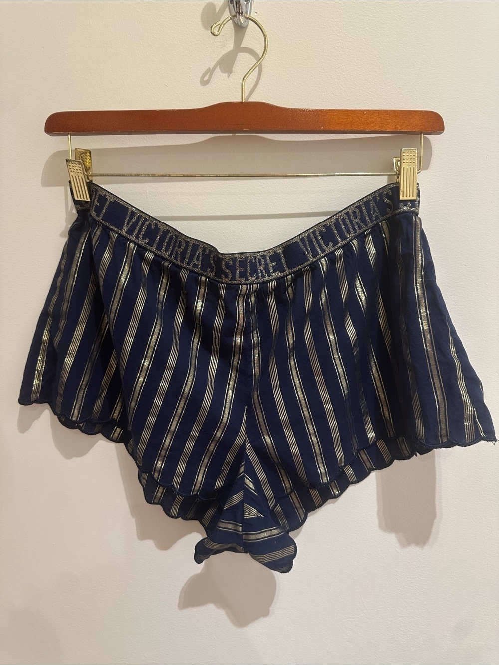 Victoria's Secret Navy and Gold Striped Lounge Shorts